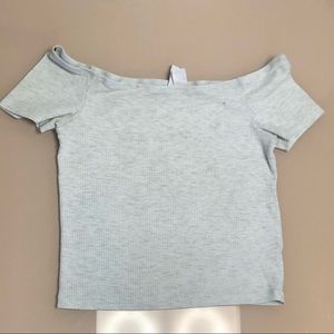 Divided H&M gray off the shoulders crop top